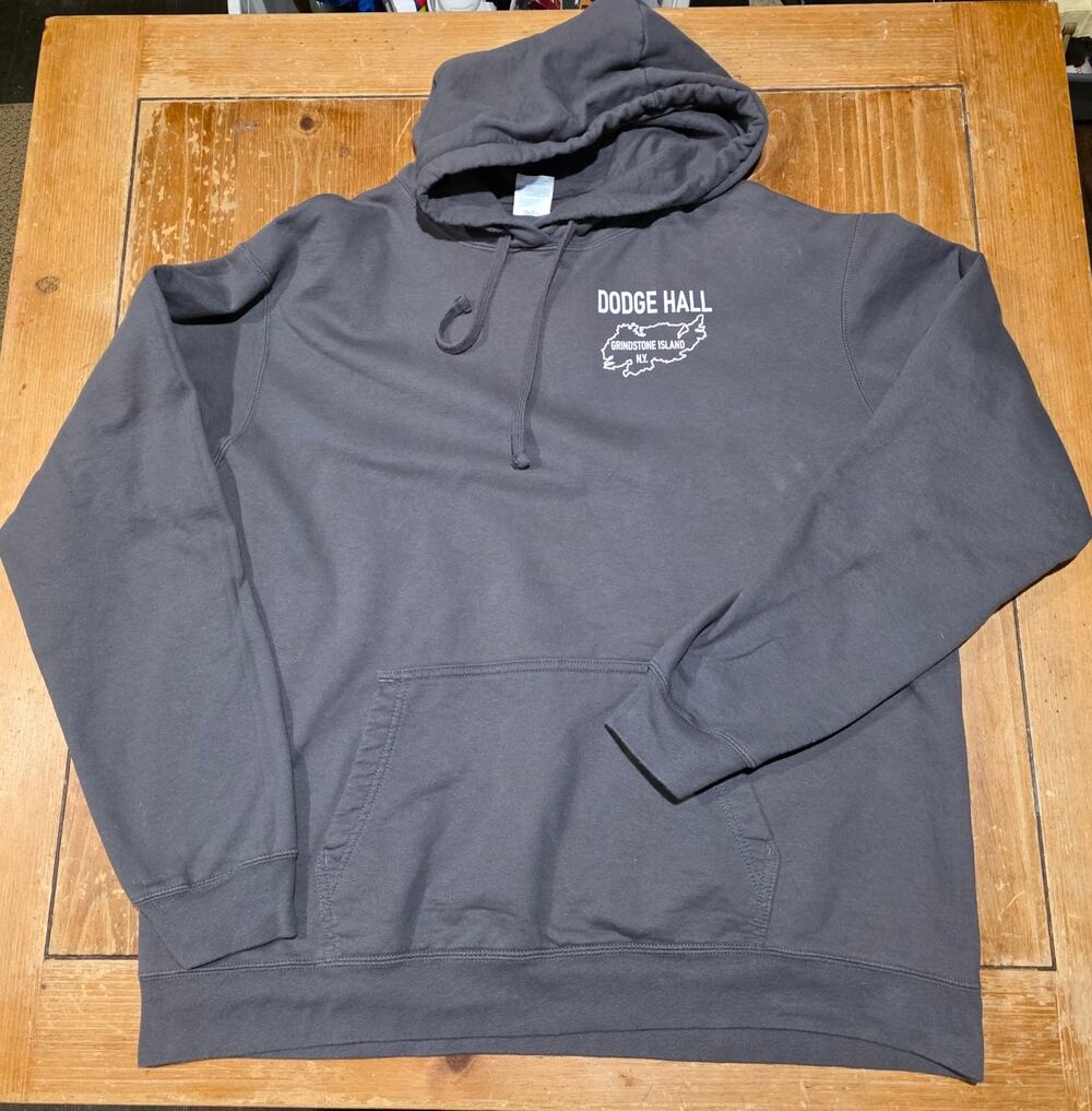 XL Dodge Hall Grindstone Island NY Grey Hooded Sweatshirt Hoodie